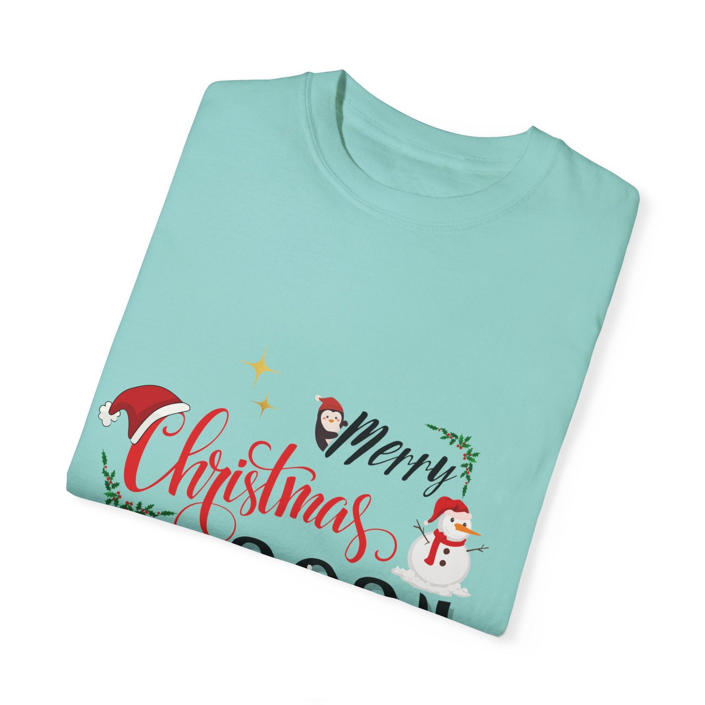 Garment-Dyed T-Shirt Merry Christmas 2024 Elf Design