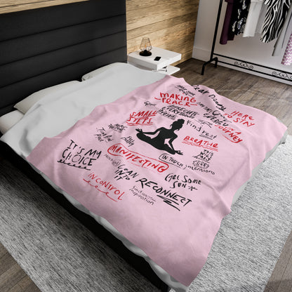 Velveteen Plush Blanket - 'Dear diary' Affirmations Design | Style C Girl