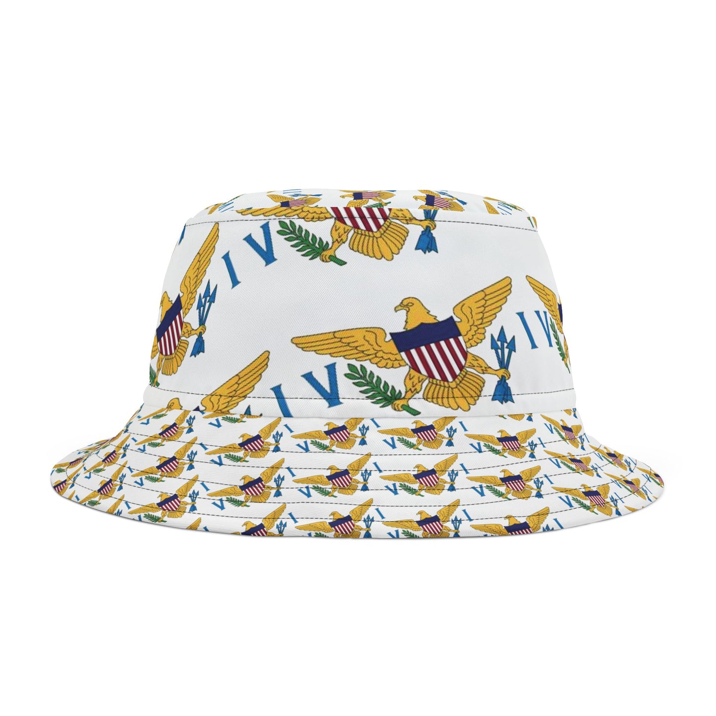 Bucket Hat with U S Virgin Islands Flag Pattern Design