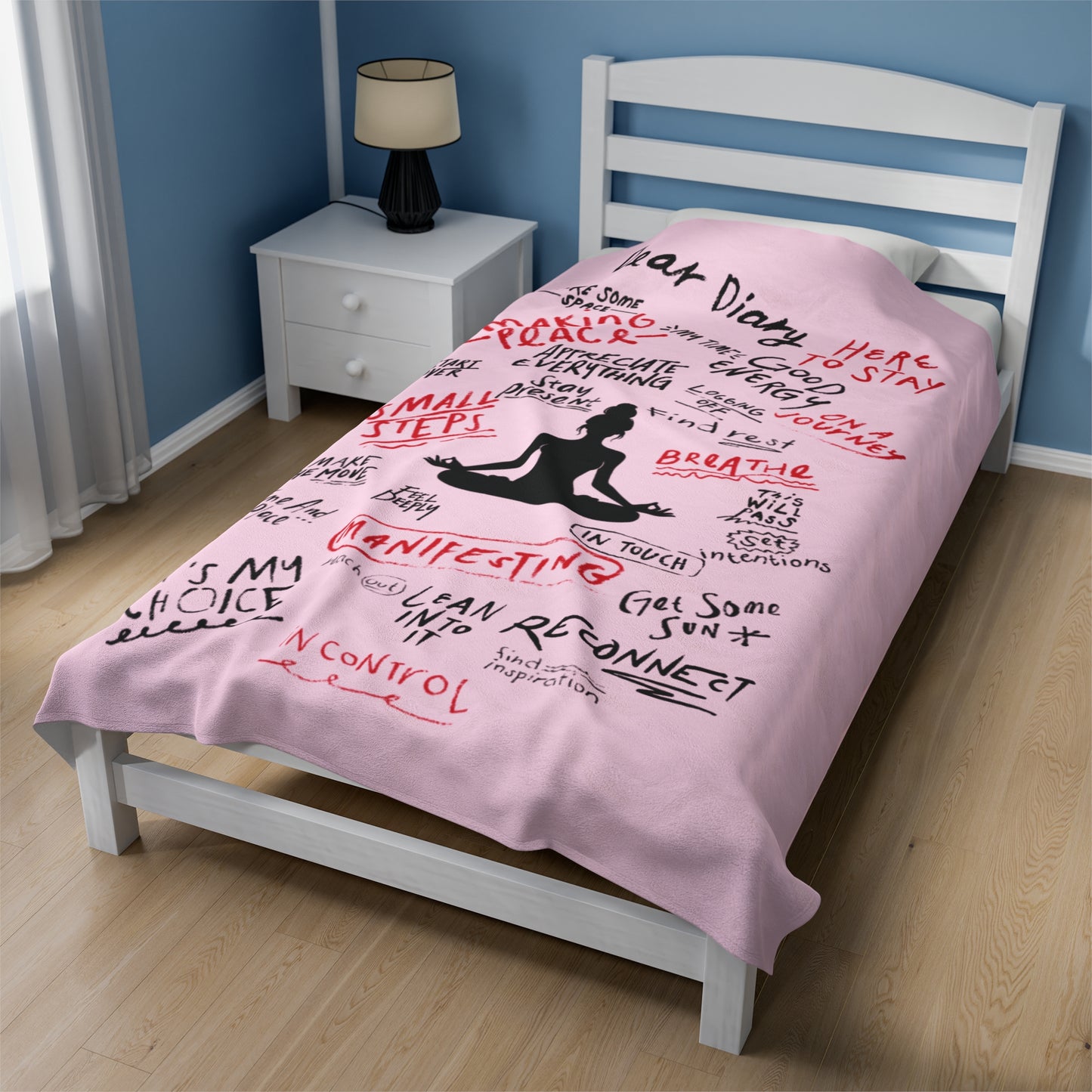 Velveteen Plush Blanket - 'Dear diary' Affirmations Design | Style C Girl