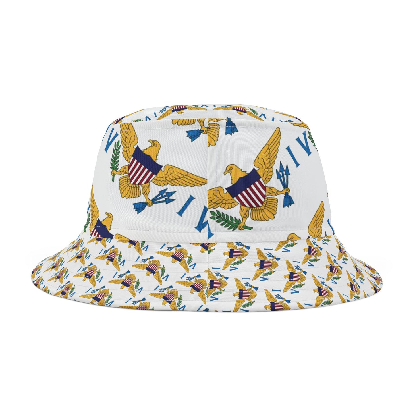 Bucket Hat with U S Virgin Islands Flag Pattern Design