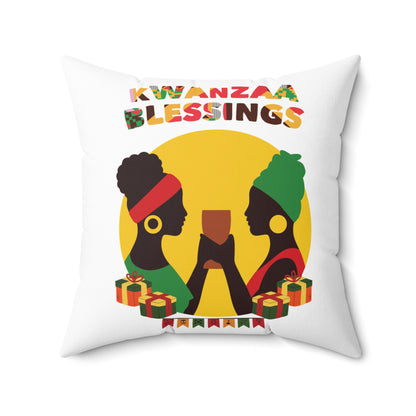 Pillow | Kwanzaa Blessings design WHITE