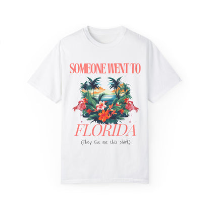 Garment-Dyed T-shirt Florida Souvenir Vacation Style Shirt