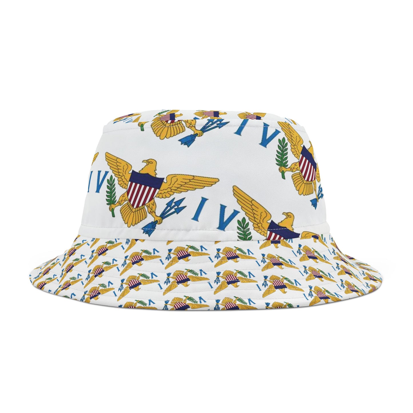 Bucket Hat with U S Virgin Islands Flag Pattern Design