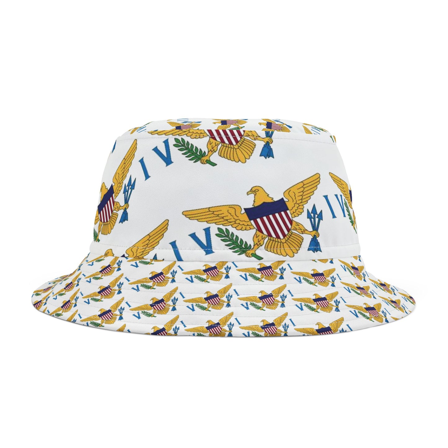 Bucket Hat with U S Virgin Islands Flag Pattern Design