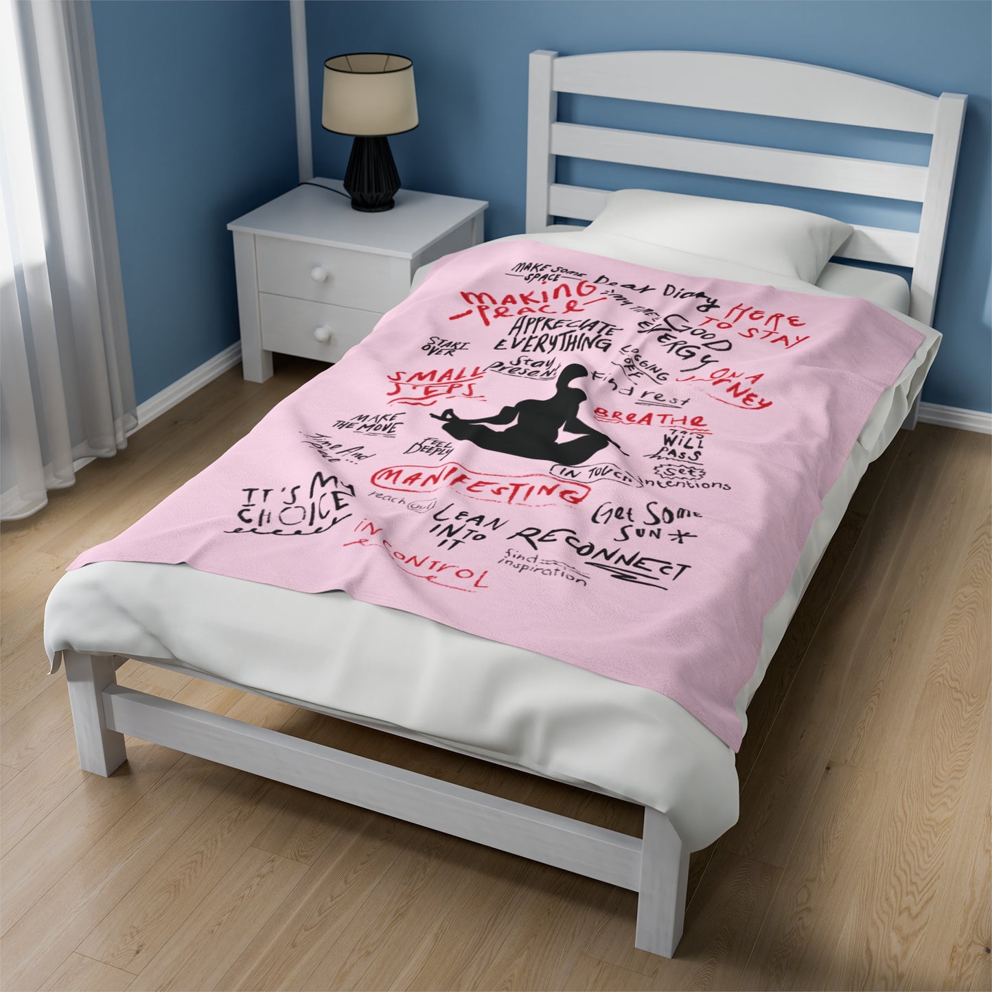 Velveteen Plush Blanket - 'Dear diary' Affirmations Design (Original style)