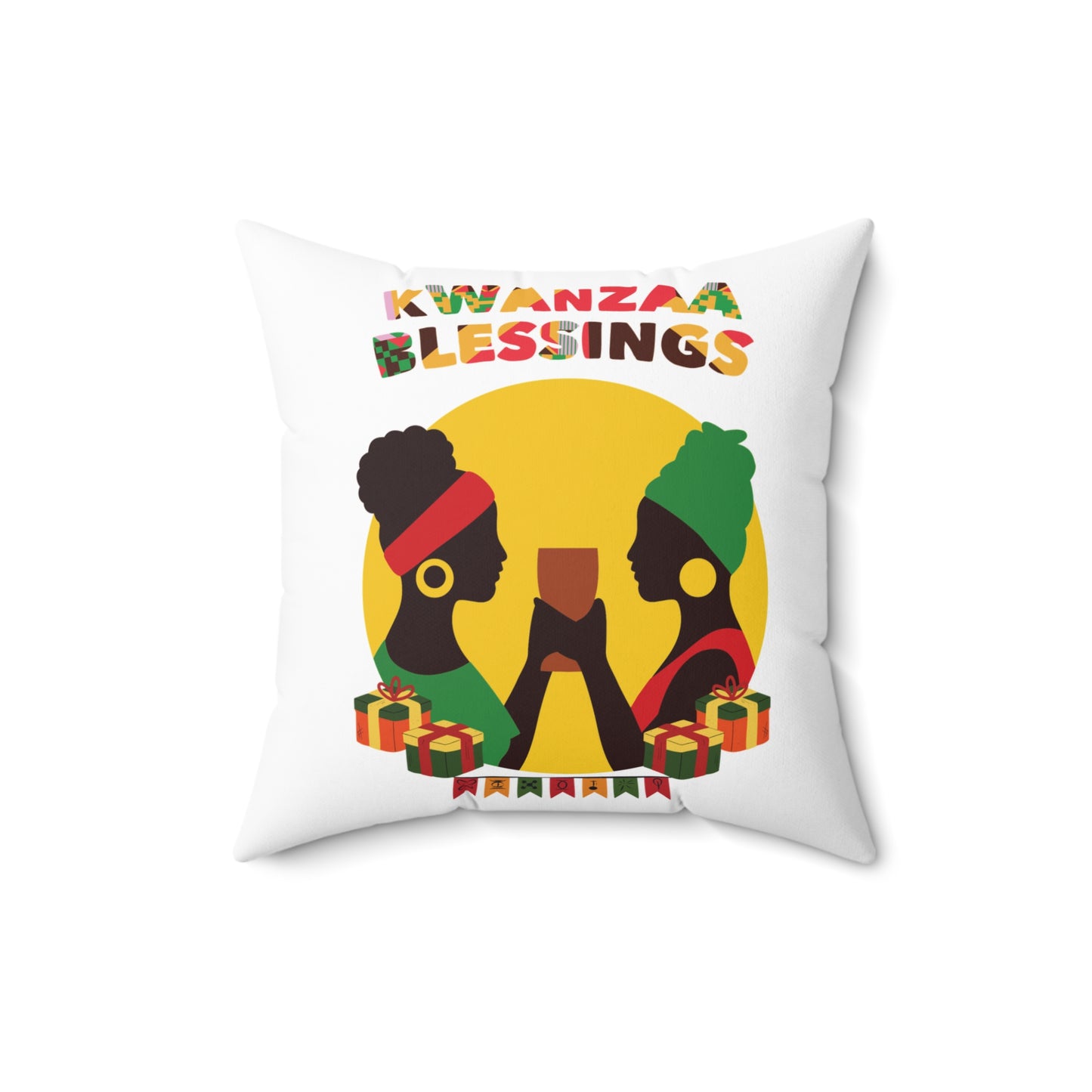 Pillow | Kwanzaa Blessings design WHITE