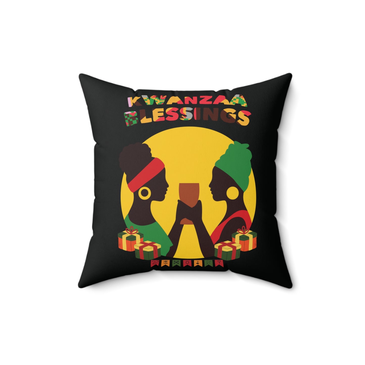 Pillow | Kwanzaa Blessings design BLACK