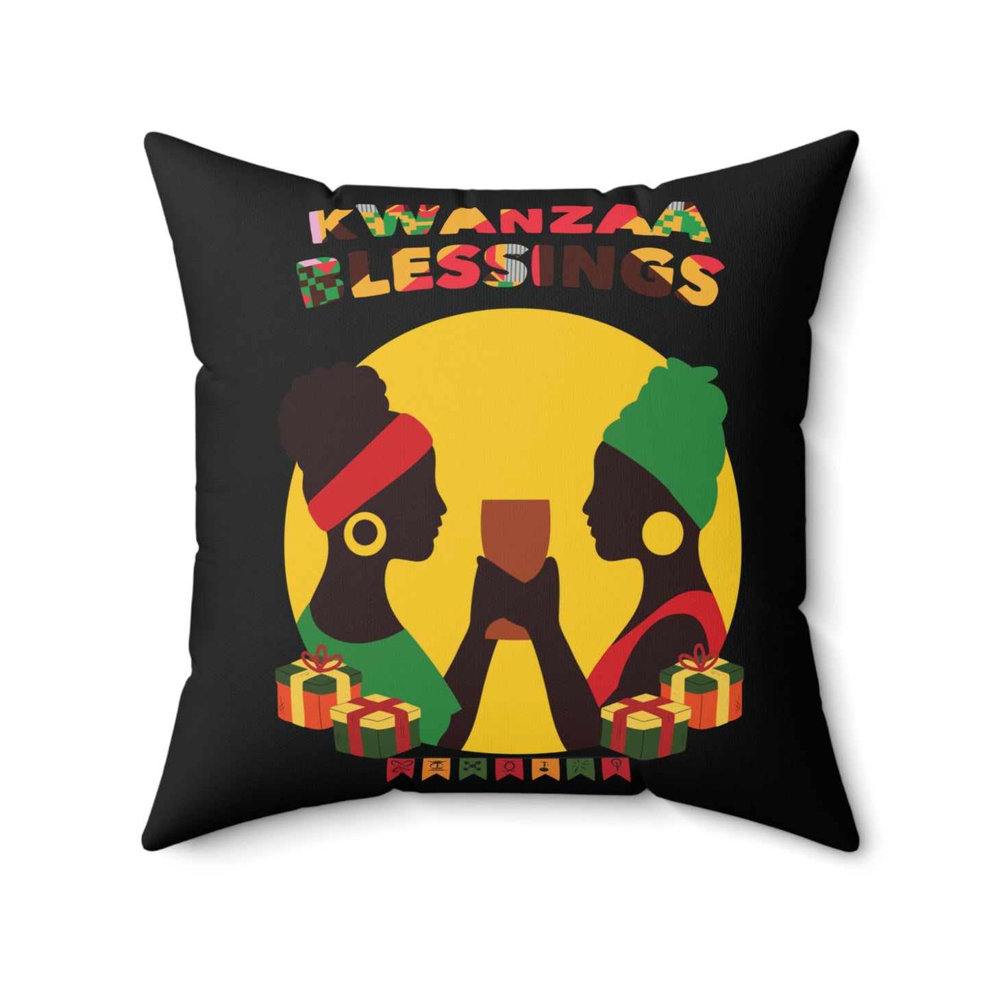 Pillow | Kwanzaa Blessings design BLACK