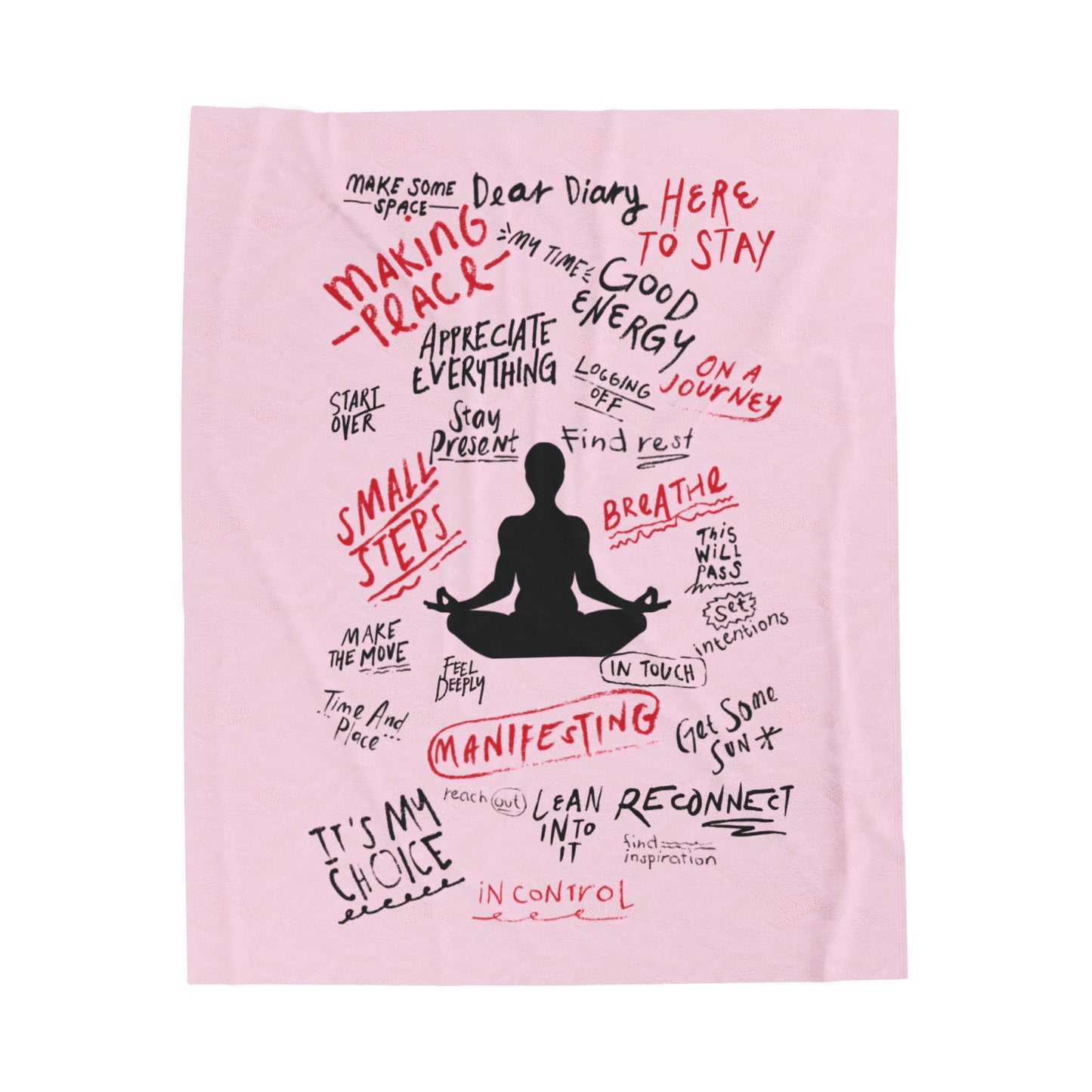 Velveteen Plush Blanket - 'Dear diary' Affirmations Design (Original style)