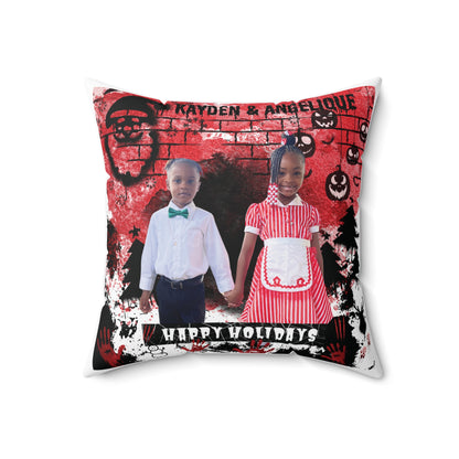 Custom Photo Pillow | Christmas Halloween Fall Gift Polyester Spun Gifts Home Office Decor Holiday Family