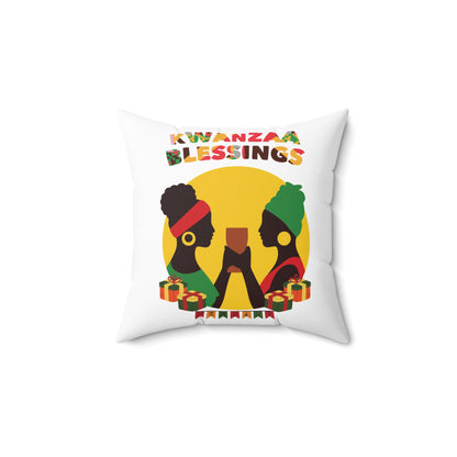 Pillow | Kwanzaa Blessings design WHITE