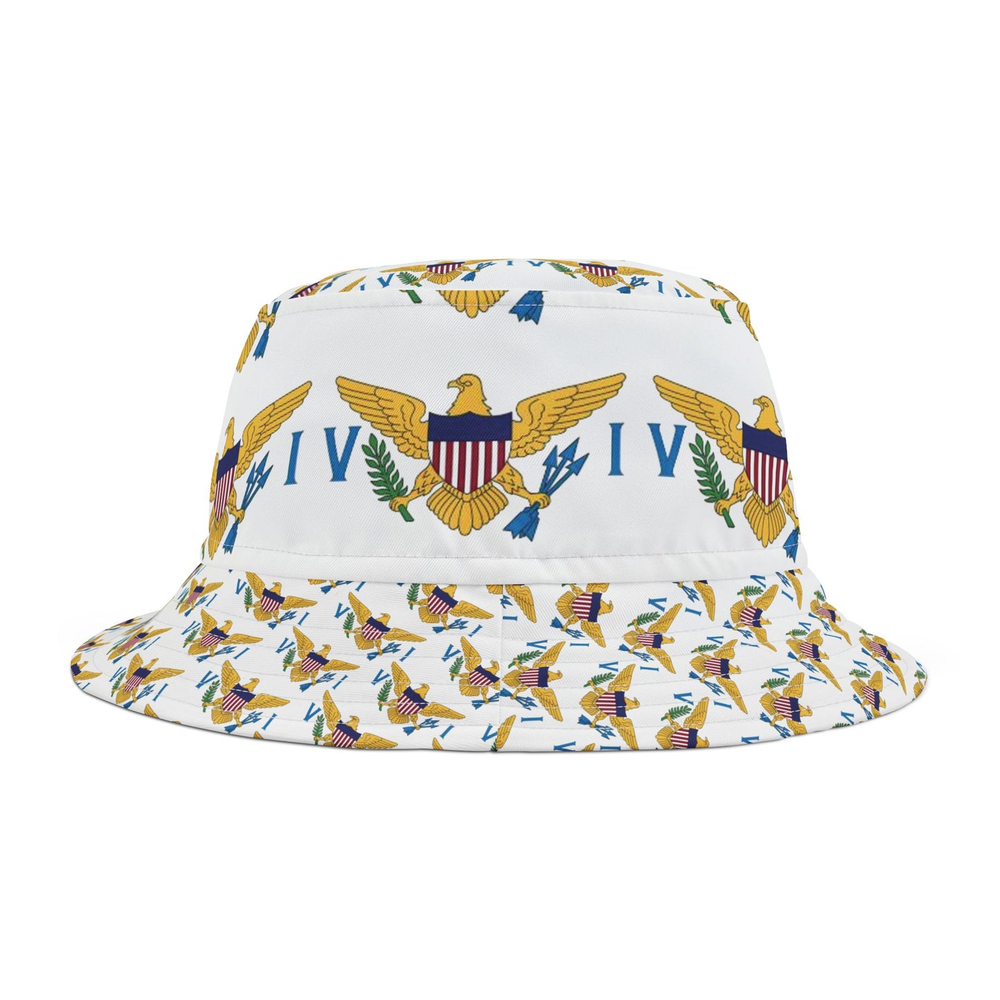 Bucket Hat with U S Virgin Islands Flag Pattern Design