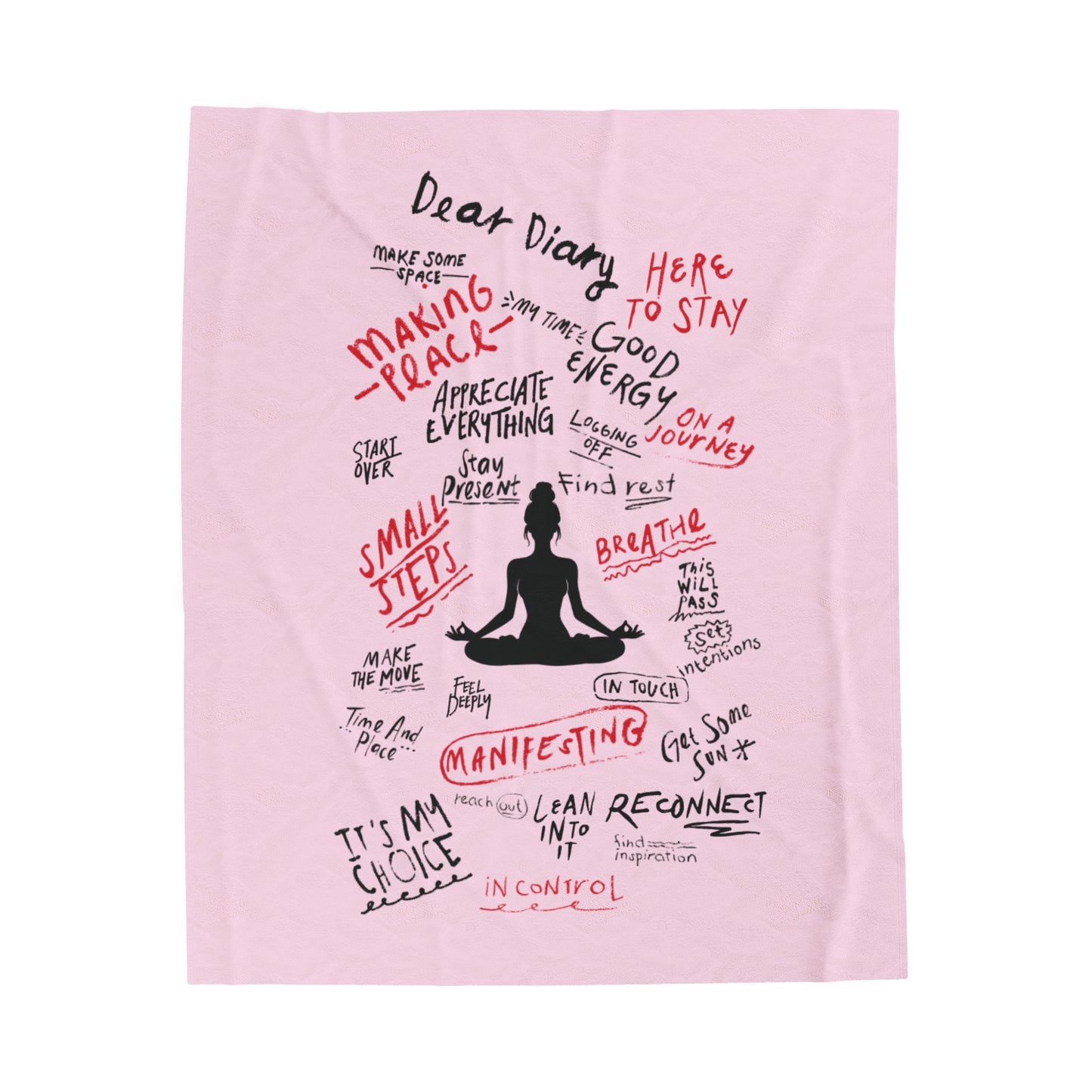 Velveteen Plush Blanket - 'Dear diary' Affirmations Design | Style C Girl