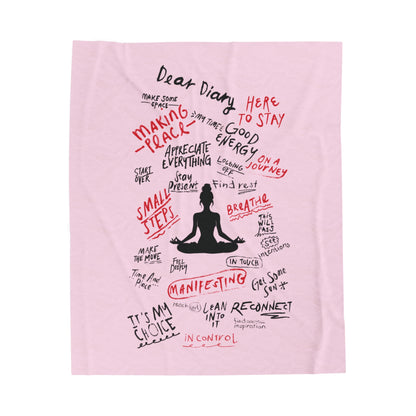 Velveteen Plush Blanket - 'Dear diary' Affirmations Design | Style C Girl