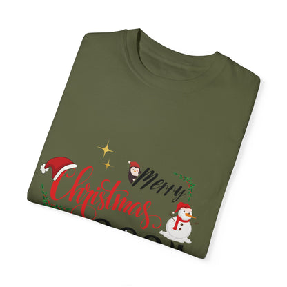 Garment-Dyed T-Shirt Merry Christmas 2024 Elf Design