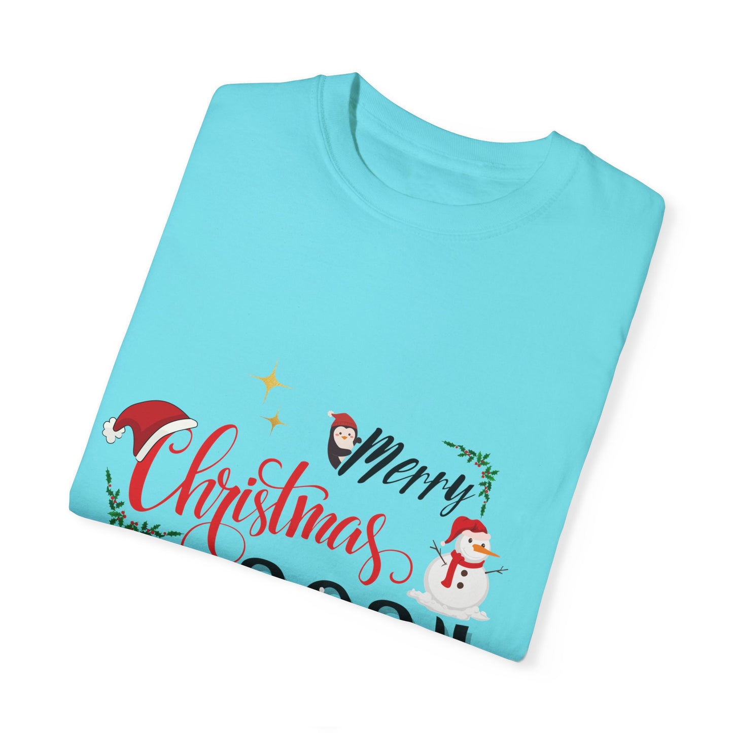 Garment-Dyed T-Shirt Merry Christmas 2024 Elf Design