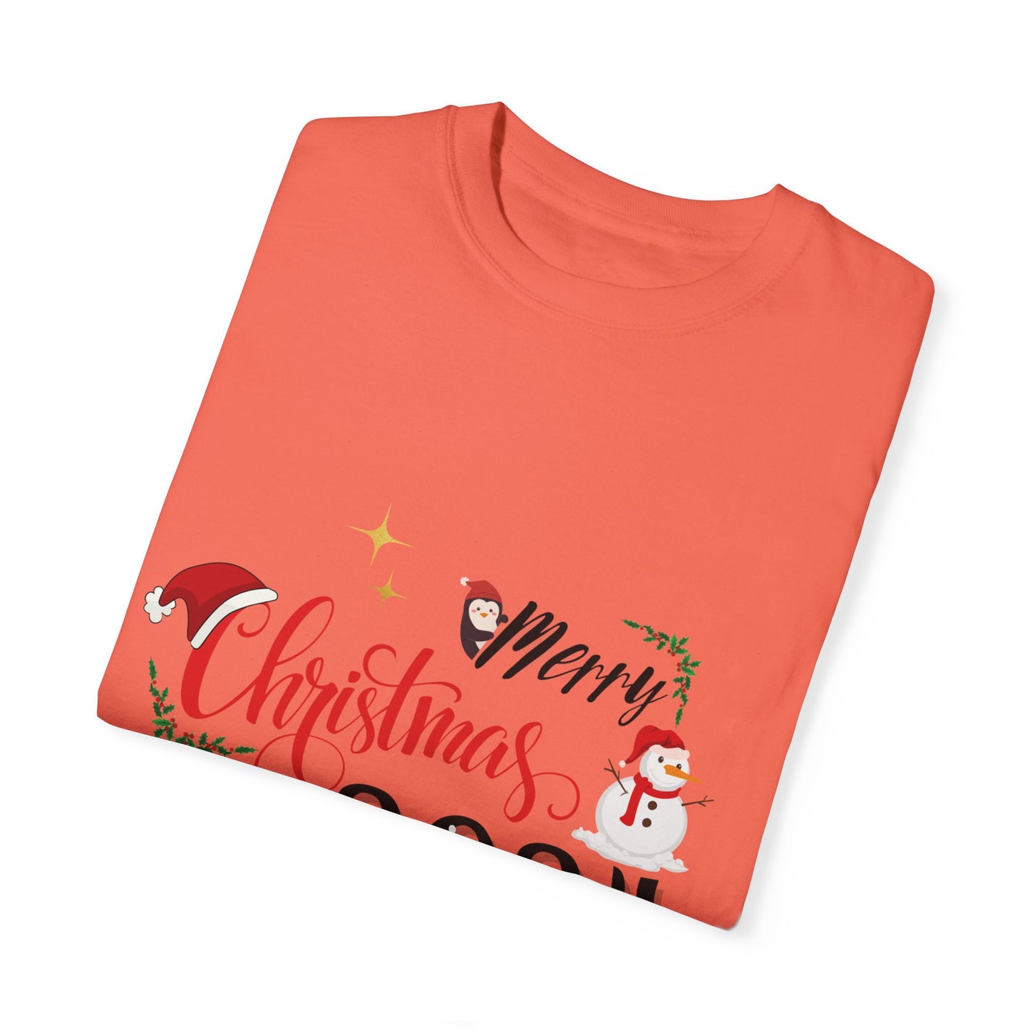 Garment-Dyed T-Shirt Merry Christmas 2024 Elf Design