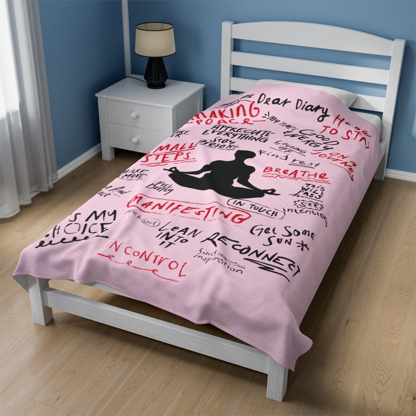 Velveteen Plush Blanket - 'Dear diary' Affirmations Design (Original style)