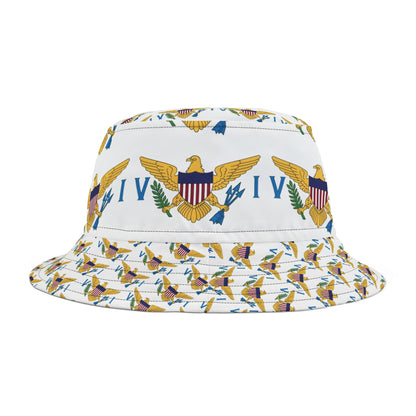 Bucket Hat with U S Virgin Islands Flag Pattern Design