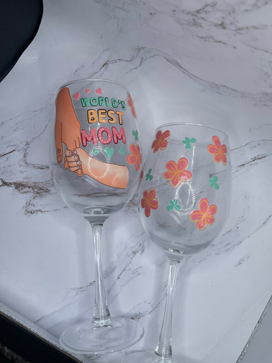 Wine Glass Decorated Set